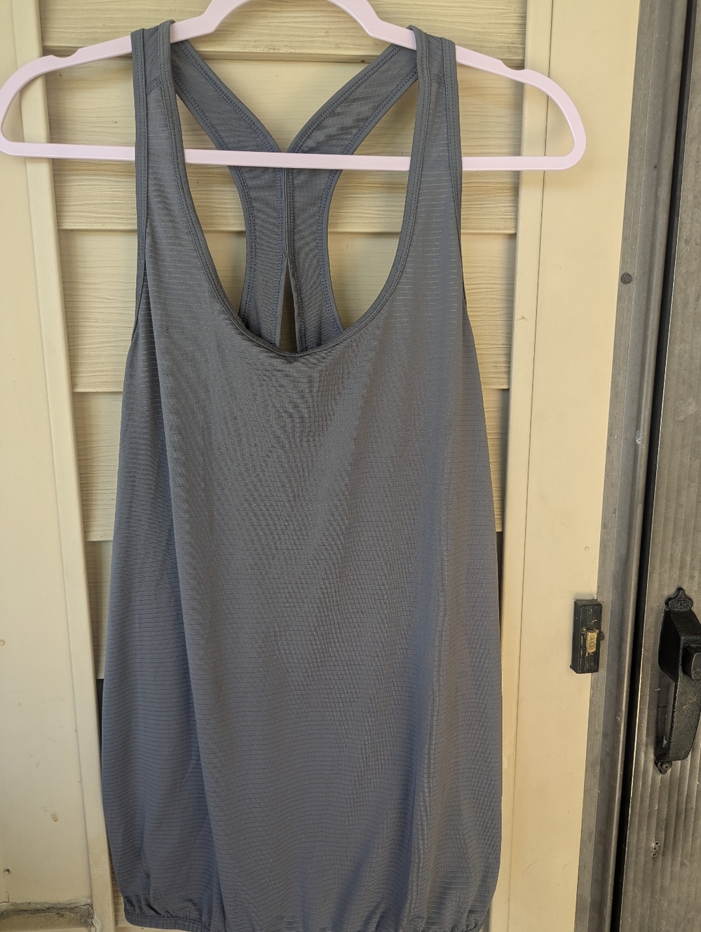 Tek Gear ladies gray and Black Racerback Athletic Tank Tops.